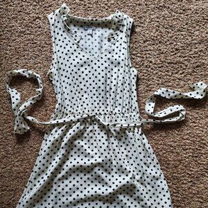 White and black polkadot old navy dress